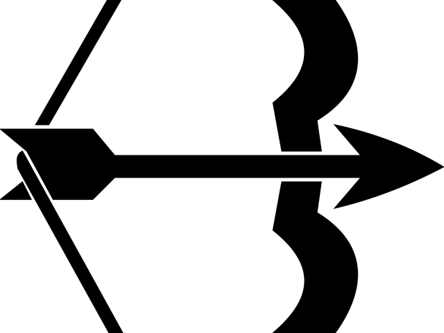 Hawkeye Clipart Black And White - Arrow And Bow Symbol (640x480)