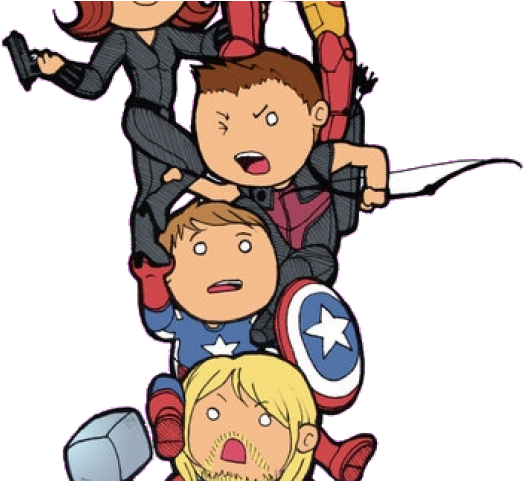 Hawkeye Clipart Chibi - False The Avengers Super Hero Thor, Hulk, Captain America, (640x480)