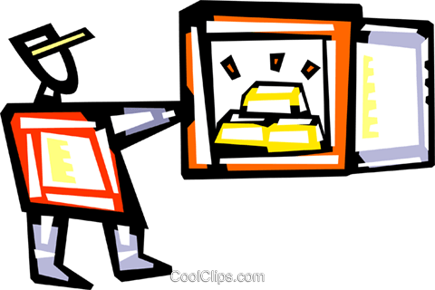 Man Opening Safe With Gold Bars Royalty Free Vector - Man Opening Safe With Gold Bars Royalty Free Vector (480x320)