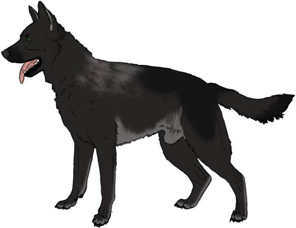 Dog Clipart Angry - Black German Shepherd Cartoon (640x480)