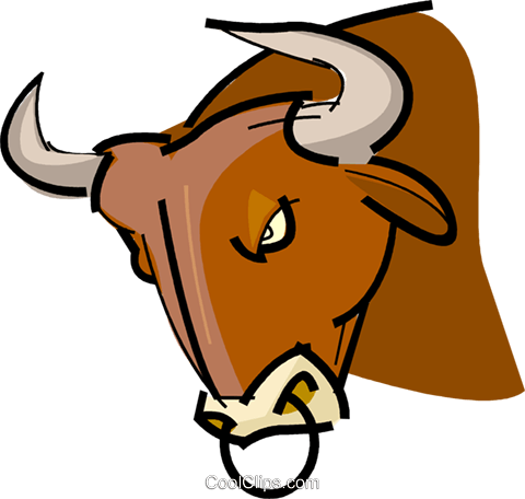Bull With Nose Ring Royalty Free Vector Clip Art Illustration - Toro Con Anello Al Naso (480x456)