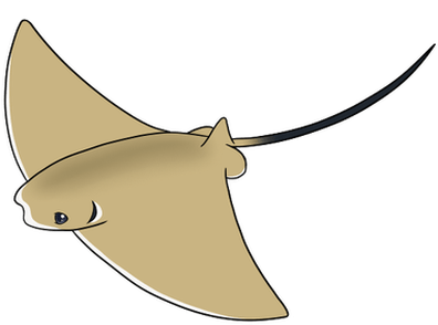 Stingray Clipart Cartoon - Cownose Ray Clipart (450x300)