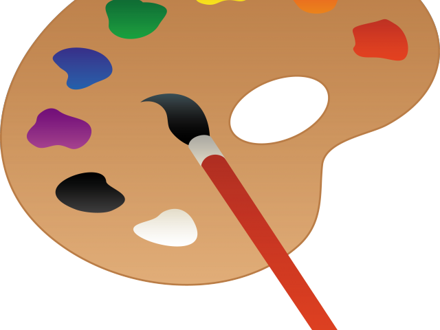 Painting Clipart Wet Paint - Paint Brush And Pallet (640x480)