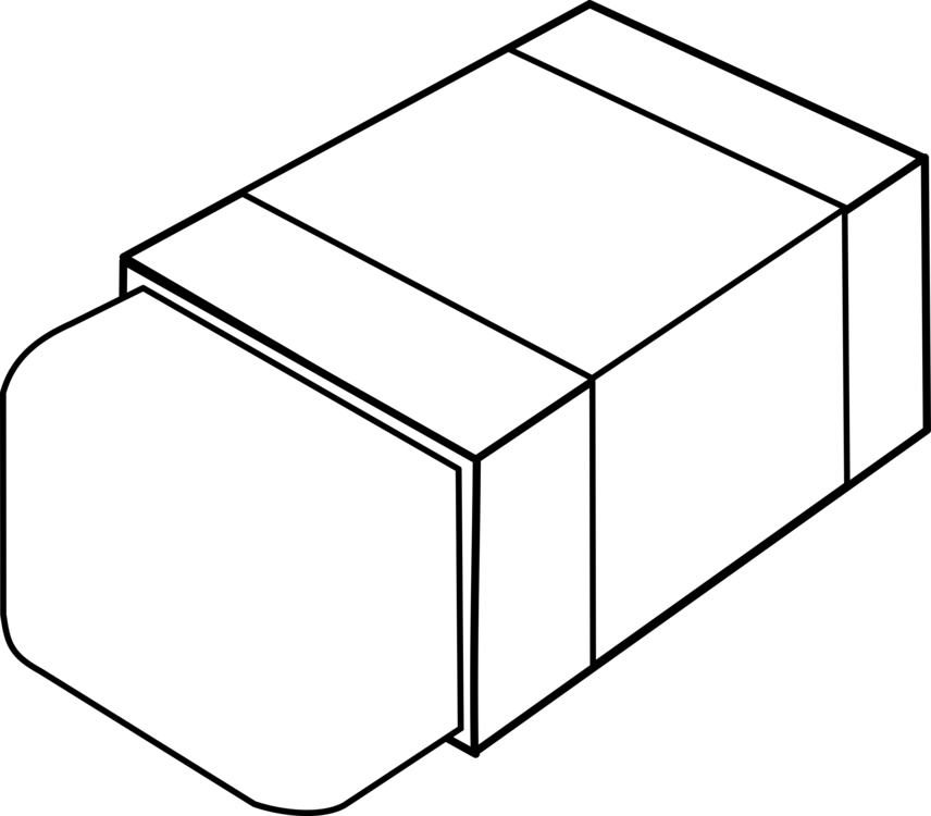 Drawing Eraser Pencil Coloring Book Line Art - Drawing Picture Of Eraser (856x750)