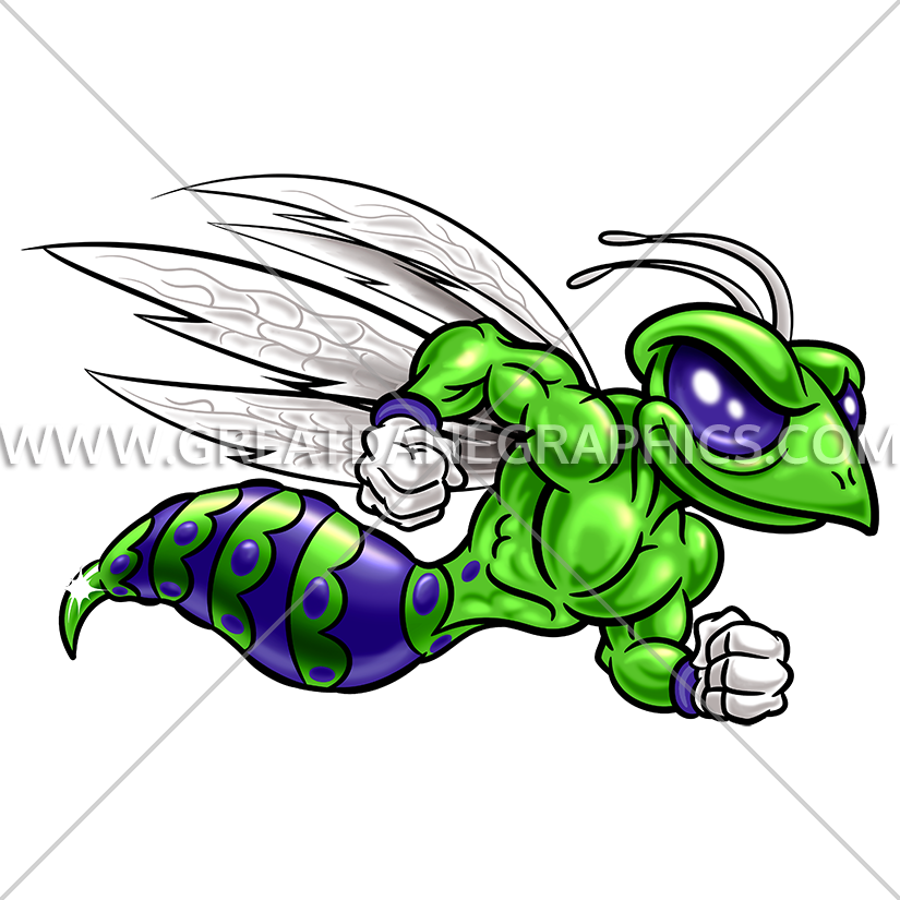 Cartoon Flying Wasp Mascot - Cartoon (825x825)