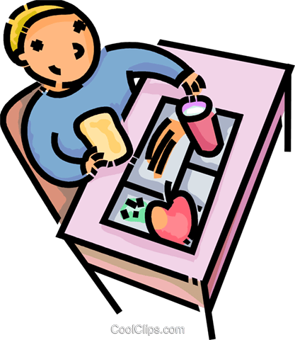 Lunch Clipart Classroom - Eating Lunch During Class (417x480)