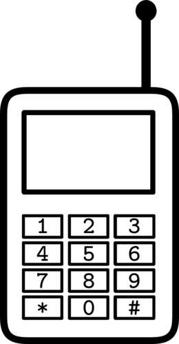 1980 Tylenol Clipart - Cell Phone Clipart Black And White (260x499)