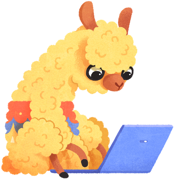 Illustration Of An Alpaca Searching For Awesome Getaways - Alpaca (640x640)