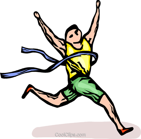Winning Clipart Athlete - Winning A Race Transparent (480x472)
