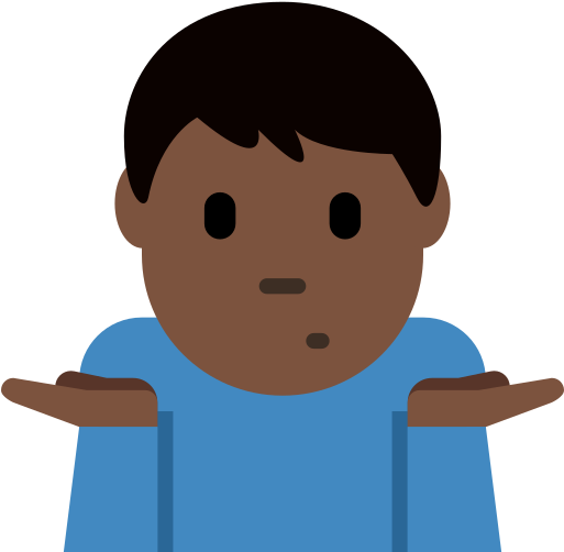 Twitter - Black Emoji Shrugging (512x512)