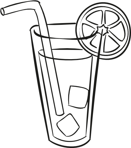 Black And White Drinks Clipart (512x512)