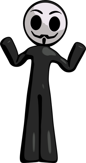 Anarchist Man Shrugging Confused - Illustration (292x550)