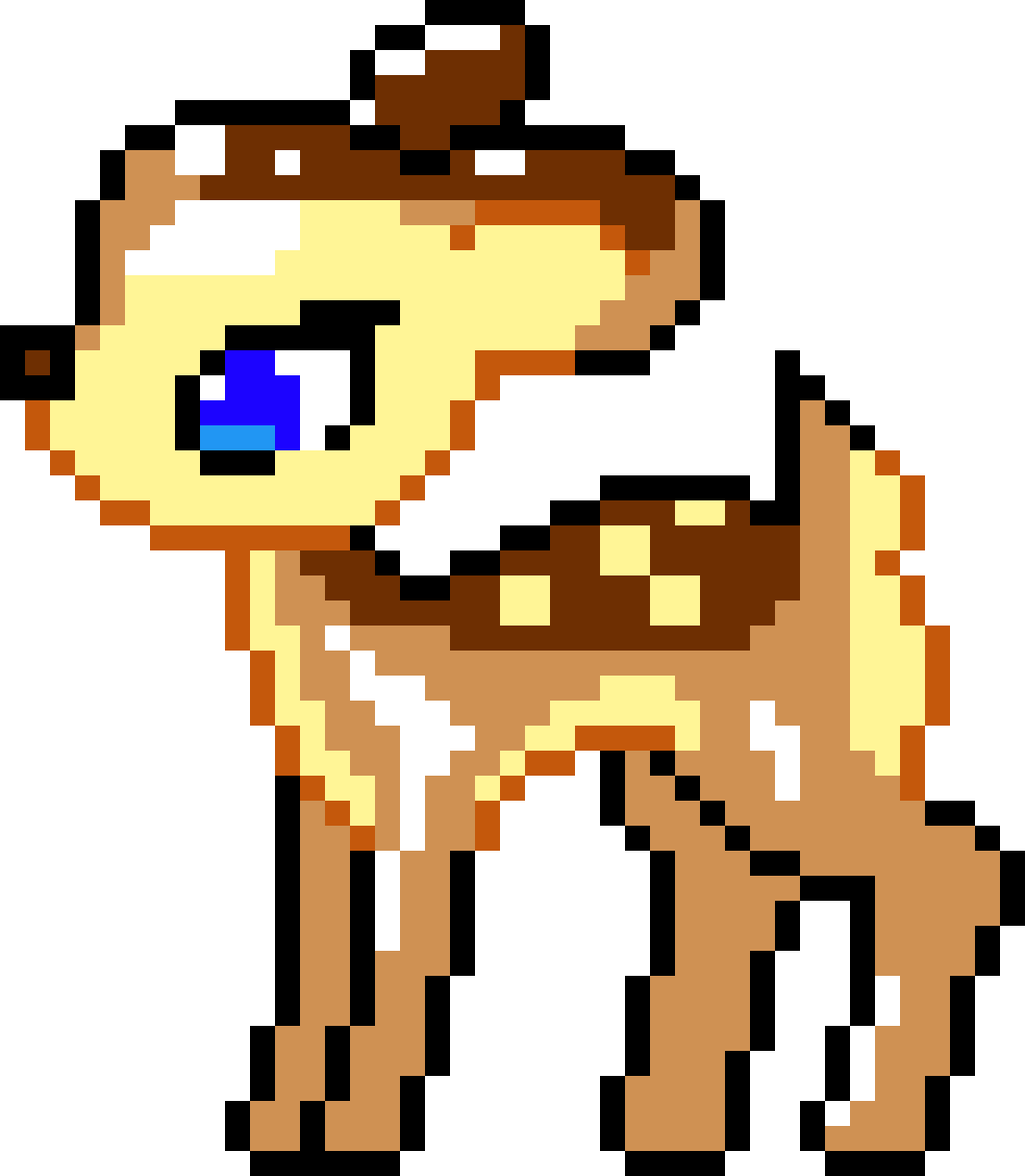 Bambi - Pixel Art Animaux Biche (1025x1175)