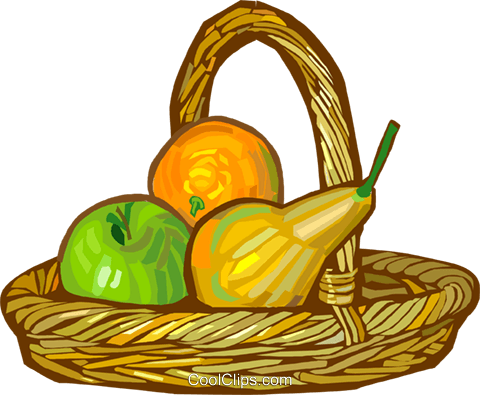 Basket Of Fruit Royalty Free Vector Clip Art Illustration - Cesta De Frutas Vetor Png (480x395)