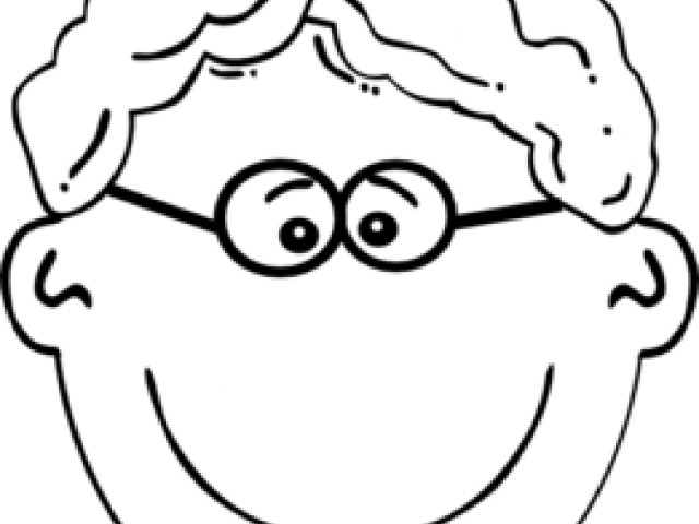Curly Clipart Black And White - Smile Face Boy Clipart (640x480)