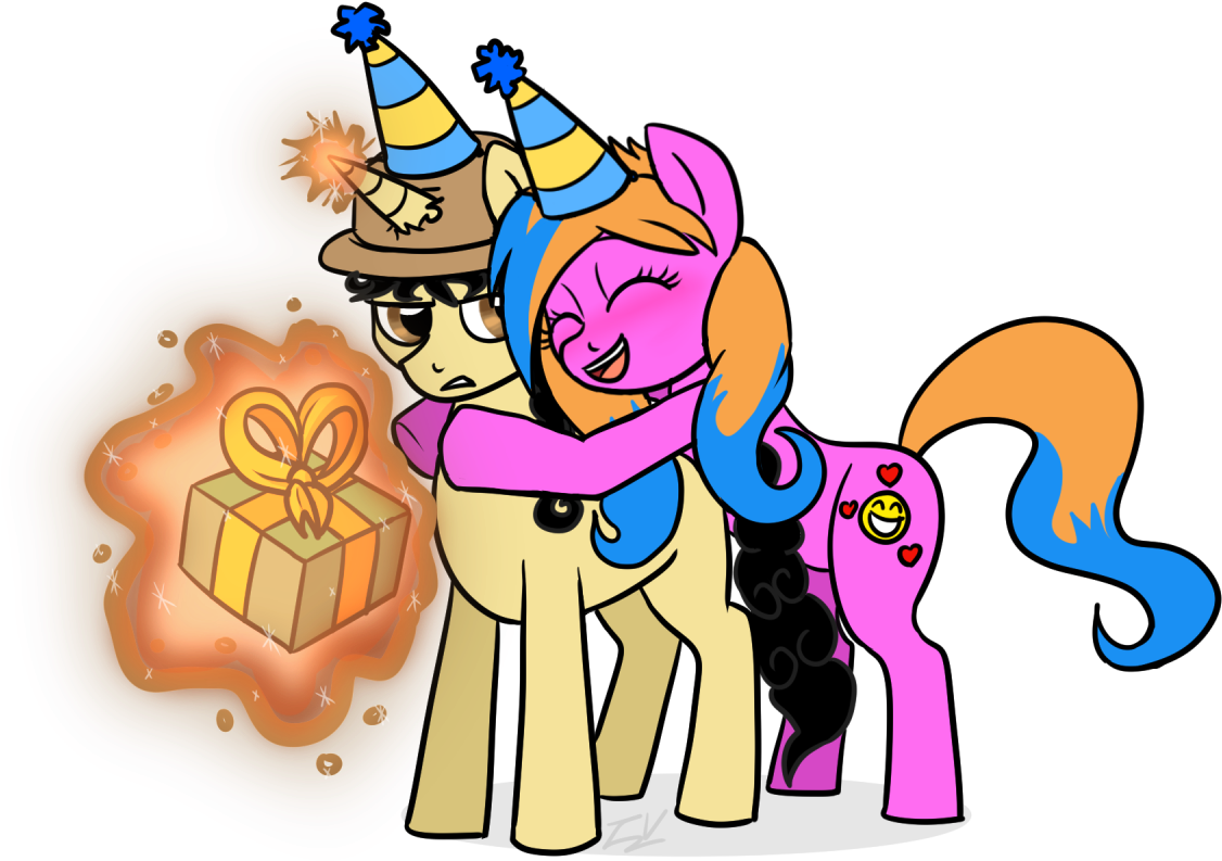 Verumtee, Birthday, Blushing, Earth Pony, Female, Gift - Artist (1280x800)