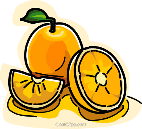 Sliced Oranges Royalty Free Vector Clip Art Illustration - Citrus × Sinensis (480x436)