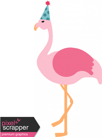 The Good Life Birthday - Flamingo Party Hat Cartoon (456x456)