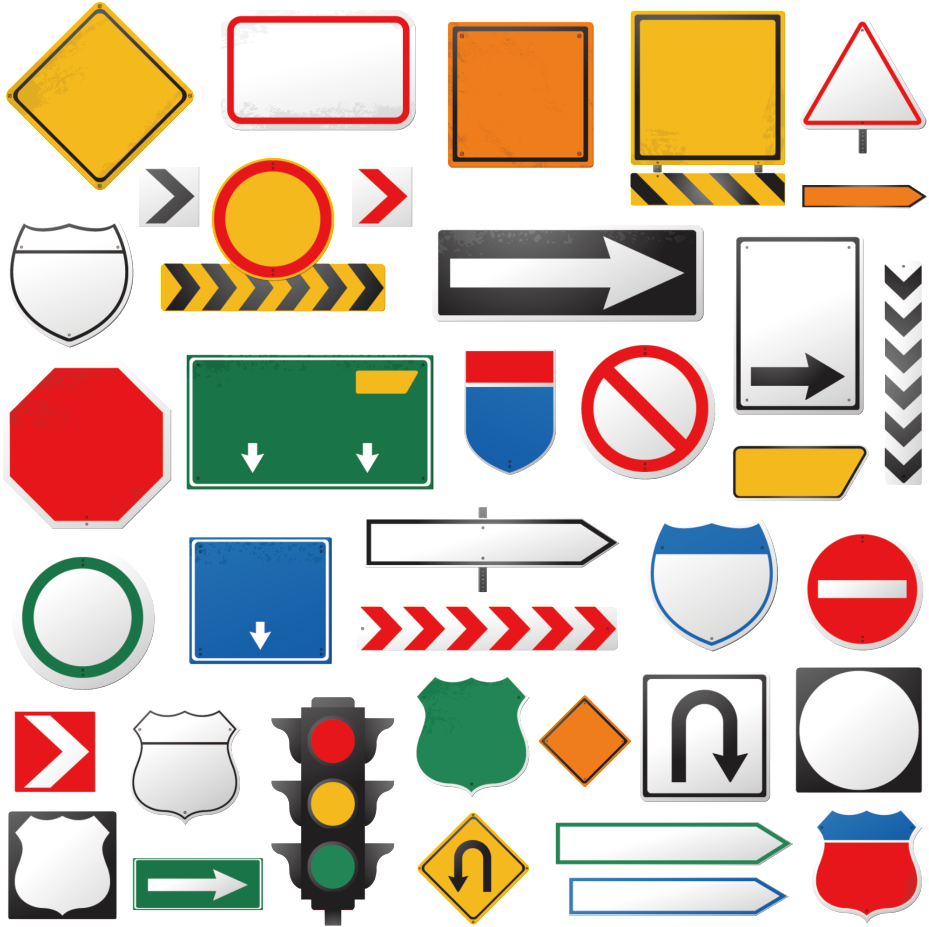 Various Traffic Safety Civilization Logo Patterns - Blank Street Sign Test (1024x1012)