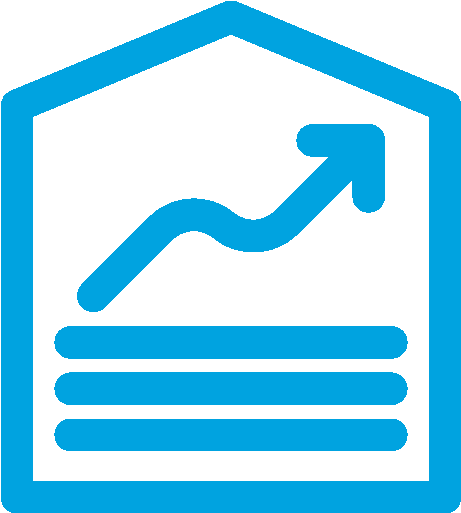 Three Straight Lines Below Curved Arrow Inside House - Real Estate (512x512)