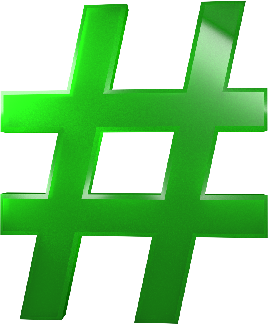 Hashtag 3d Png - Green Hashtag (1600x1200)