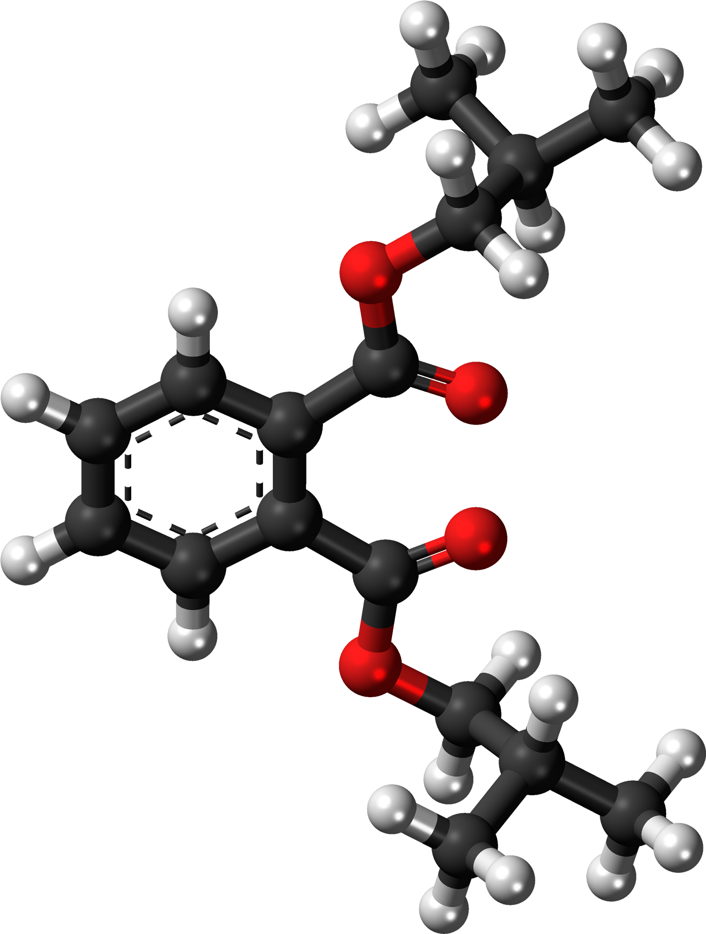 Diisobutyl Phthalate 3d Ball - Structure And Iupac Name Of Salicylic Acid (1545x2000)