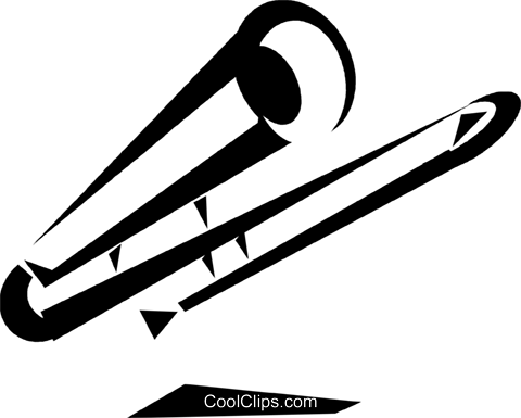 Trombone Royalty Free Vector Clip Art Illustration - Trombone Royalty Free Vector Clip Art Illustration (480x385)