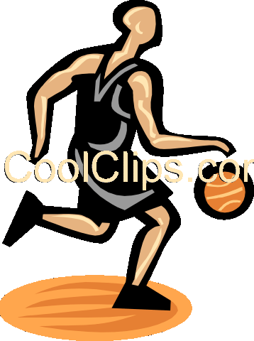 Basketball Player Dribbling Ball Royalty Free Vector - Basketball Madness Tile Coaster (358x480)