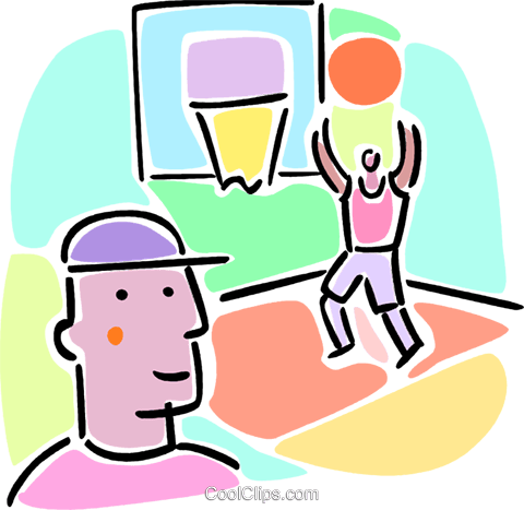 Basketball Player Shooting Hoops Royalty Free Vector - Basketball (480x467)