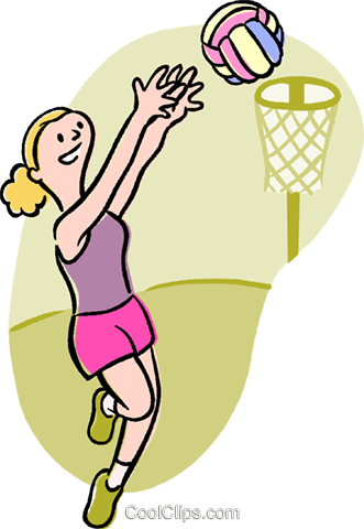 Basketball Player Royalty Free Vector Clip Art Illustration - Girls Playing Netball Clipart (331x480)