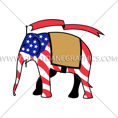 Republican Elephant Stripes - Republican Elephant Stripes (385x385)