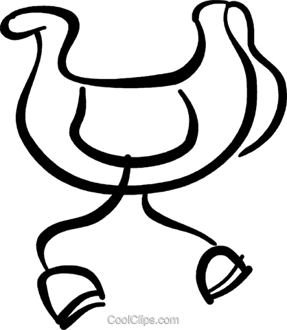 Saddle Royalty Free Vector Clip Art Illustration - Saddle Clipart Png (418x480)