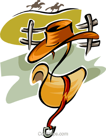 Cowboy Hat And Riding Saddle Royalty Free Vector Clip - Clip Art (370x480)