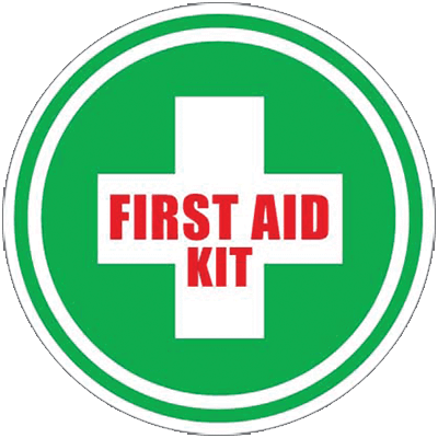 First Aid Kit Floor Sign - Durastripe 12" Round Sign - First Aid Kit (400x400)