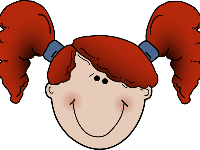 Ponytail Clipart Child Face - Bow In Hair Clipart (640x480)