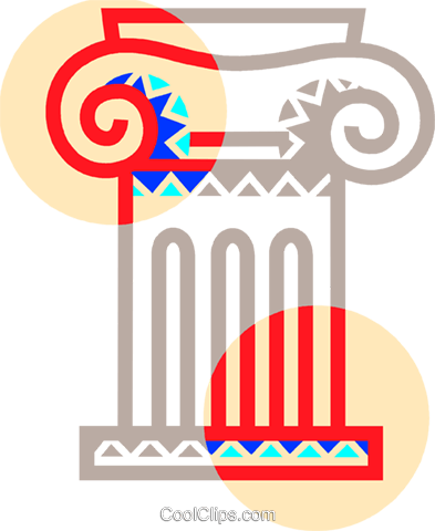 Roman Pillar Royalty Free Vector Clip Art Illustration - Illustration (393x480)