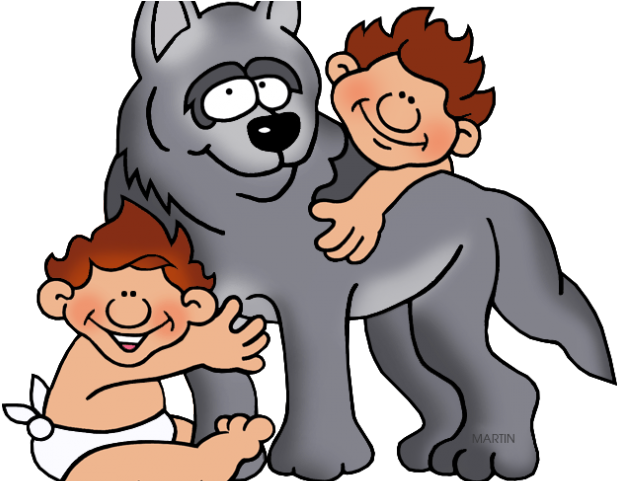 Rome Clipart Romulus And Remus - Cartoon Romulus And Remus (640x480)