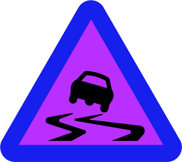 Slippery Clipart Arrow - Car Accident Triangle Png (600x533)