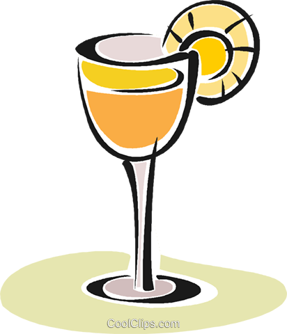 Exotic Drink Royalty Free Vector Clip Art Illustration - Champagne Stemware (412x480)