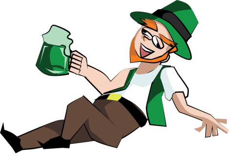 Leprechaun Alcohol Intoxication Saint Patrick's Day - Drunk Png (469x340)