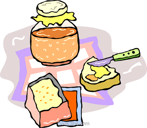 Toast And Jam Royalty Free Vector Clip Art Illustration - Fat (480x419)