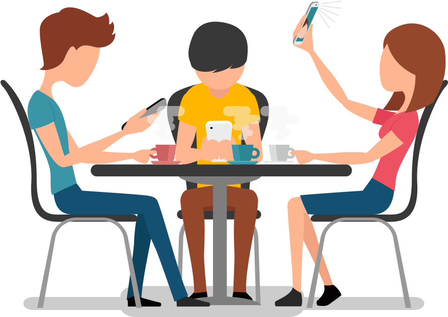 Cell Phone Addiction - Poster About Social Media Addiction (1000x719)