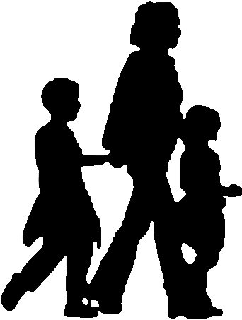 Free Collage, Birth Affirmations, Vector Clipart, Vectors, - Family Walking Silhouette Png (437x500)