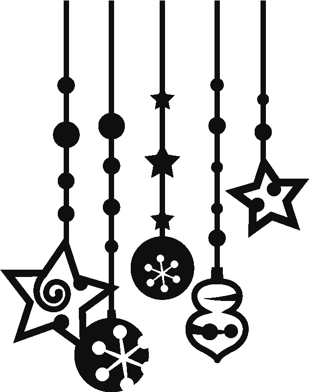Stickers With Christmas Decorations - Christmas Decorations Silhouette (800x800)