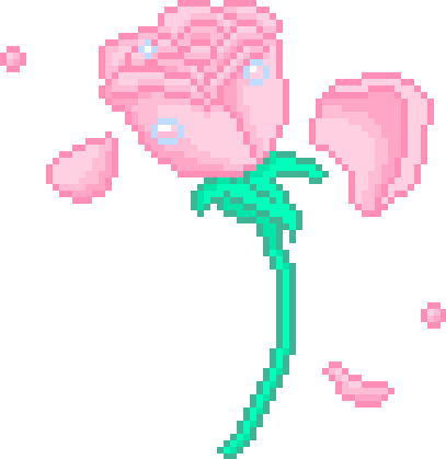 Kawaii Pixel Kawaiipixel Pixelart Rose Pink Cute Tumblr - Rose Cute Pixel Art (407x419)