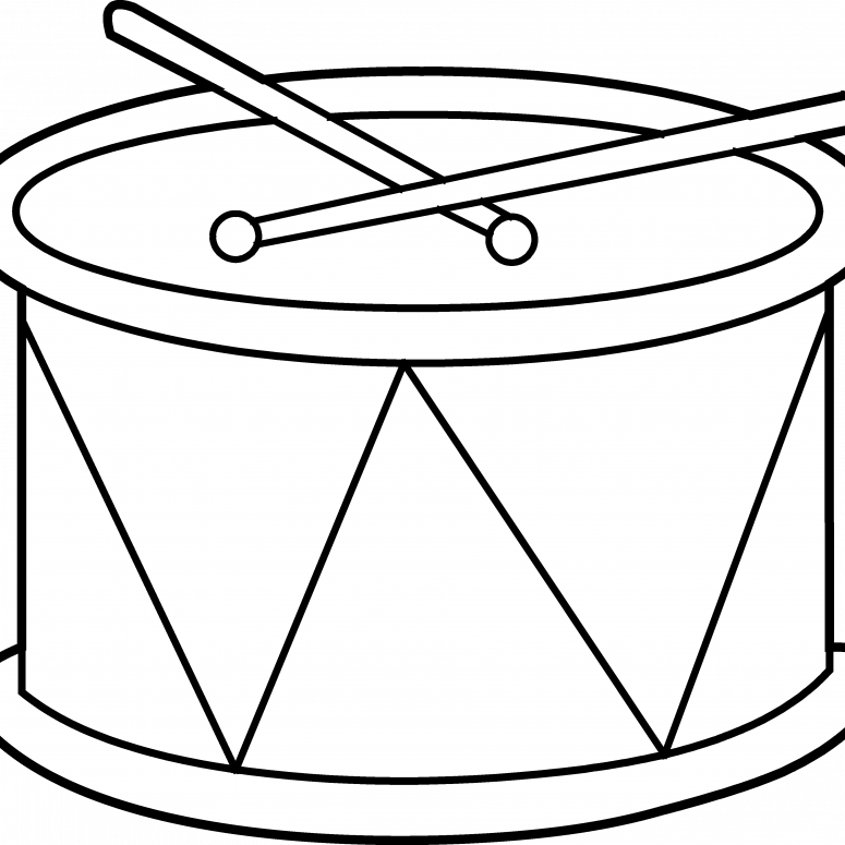 Small Size - Colouring Picture Of Drum (775x775)