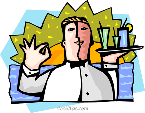 Food And Entertainment/waiter Royalty Free Vector Clip - Food And Entertainment/waiter Royalty Free Vector Clip (480x373)