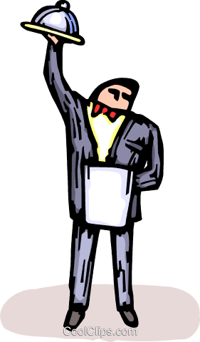 Waiter Royalty Free Vector Clip Art Illustration - Cartoon (281x480)