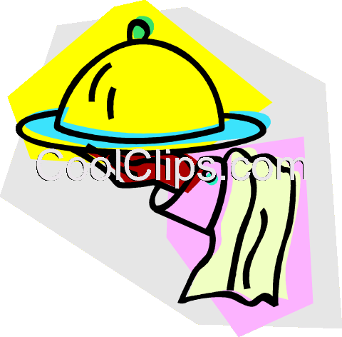Waiter Serving Food Royalty Free Vector Clip Art Illustration - Table Service (480x472)