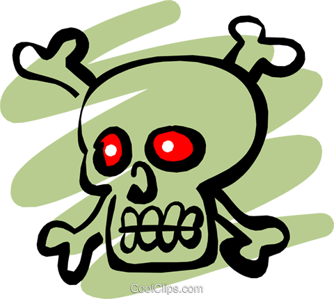 Pirate Skull & Crossbones Royalty Free Vector Clip - Skull And Crossbones (480x430)